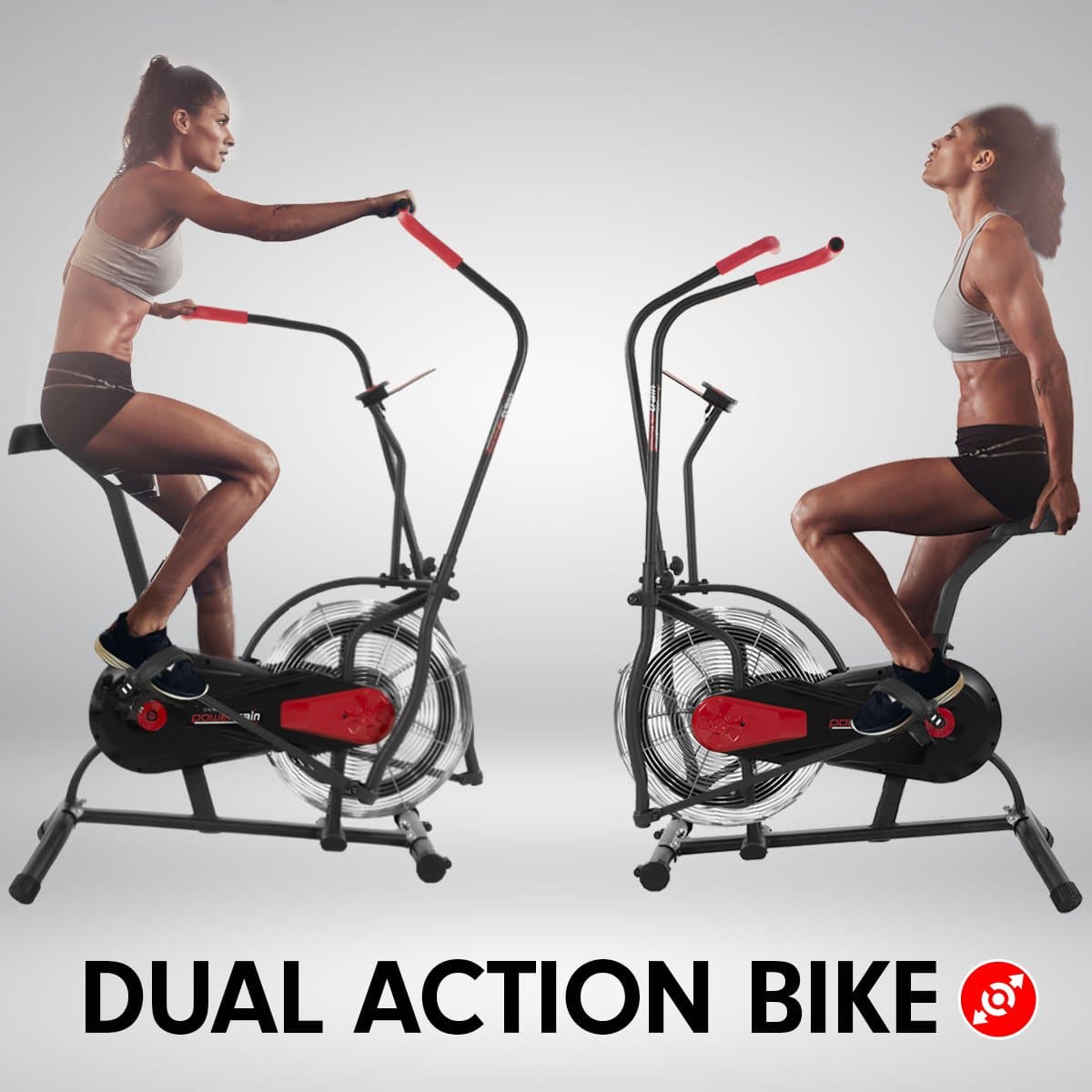 PowerTrain Air Resistance Exercise Bike Spin Fan Equipment Cardio