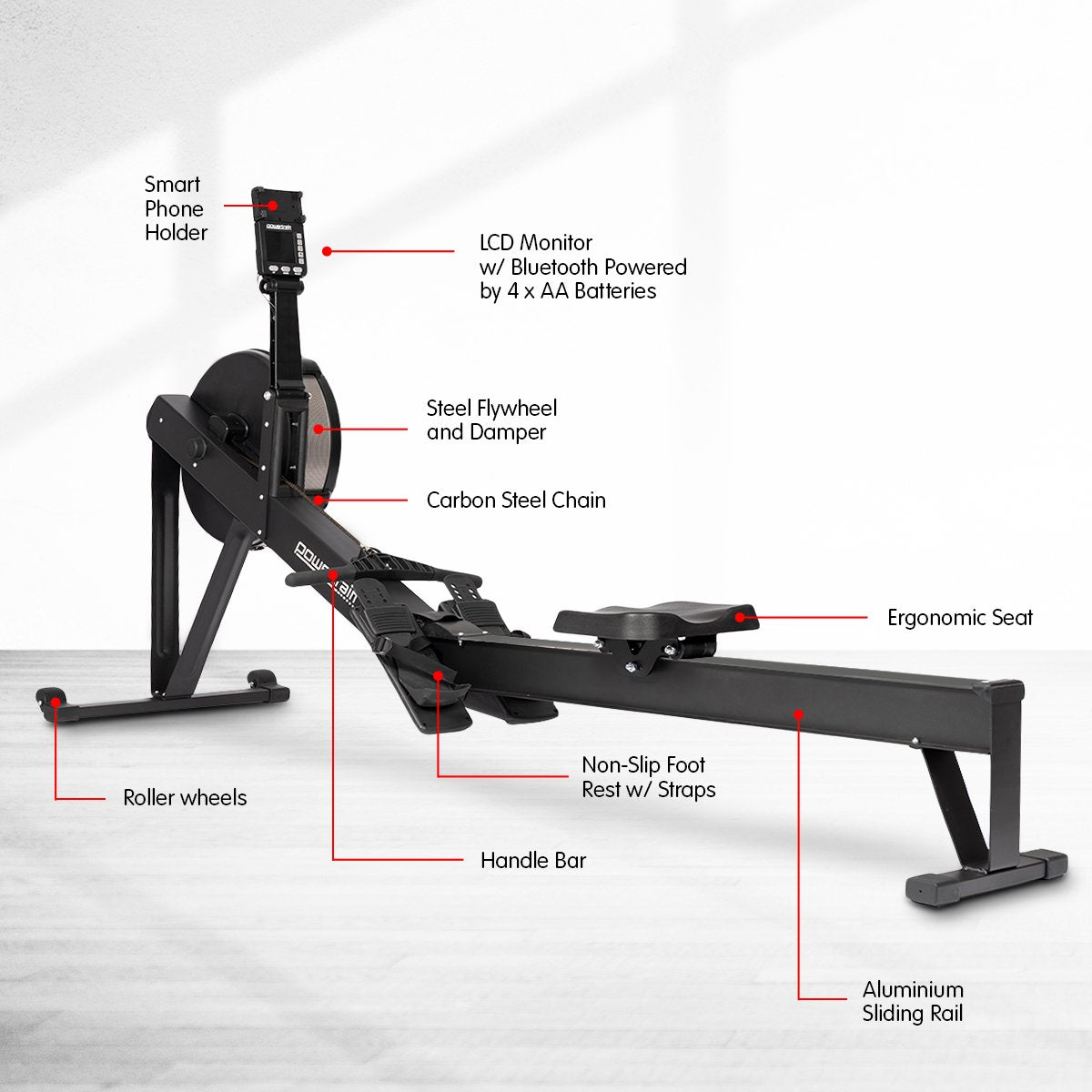 Powertrain Air Rowing Machine Resistance Rower