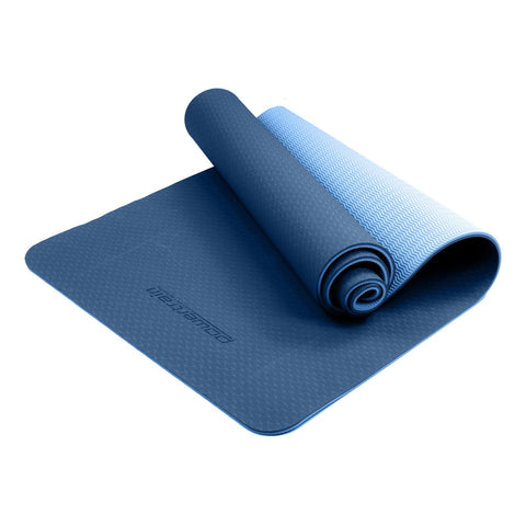 Powertrain Eco-Friendly TPE Pilates Exercise Yoga Mat 8mm - Dark Blue