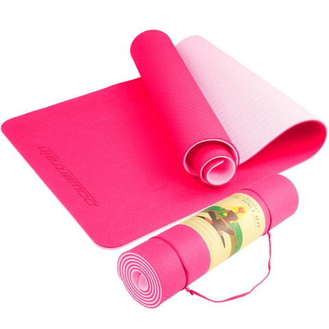 Powertrain Eco-Friendly TPE Pilates Exercise Yoga Mat 8mm - Pink