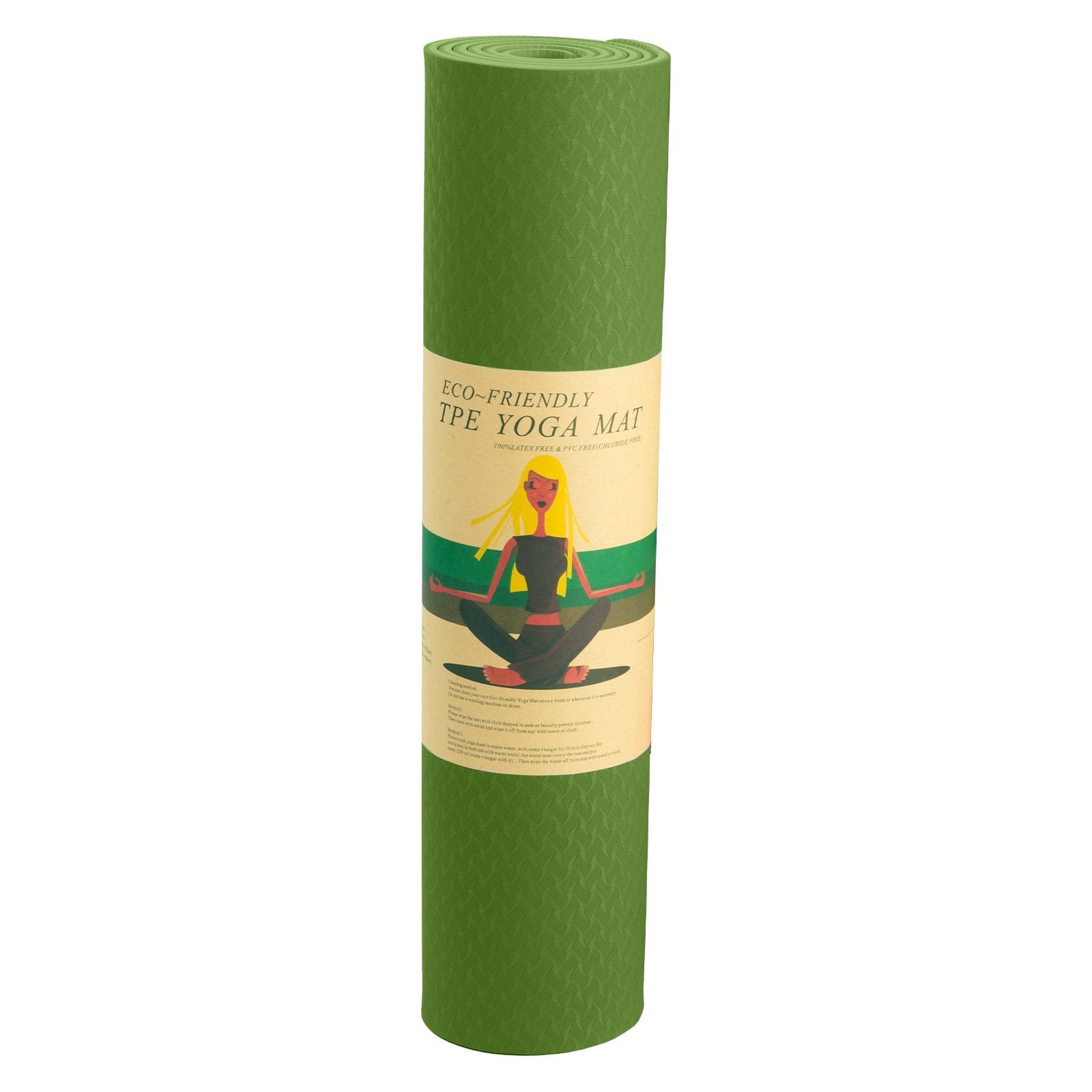 Powertrain Eco-Friendly TPE Yoga Pilates Exercise Mat 6mm - Green