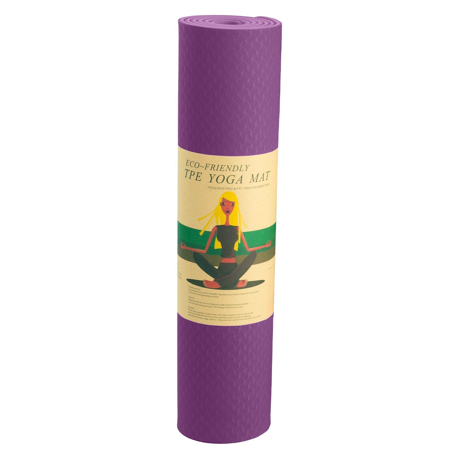 Powertrain Eco-Friendly TPE Yoga Pilates Exercise Mat 6mm - Purple