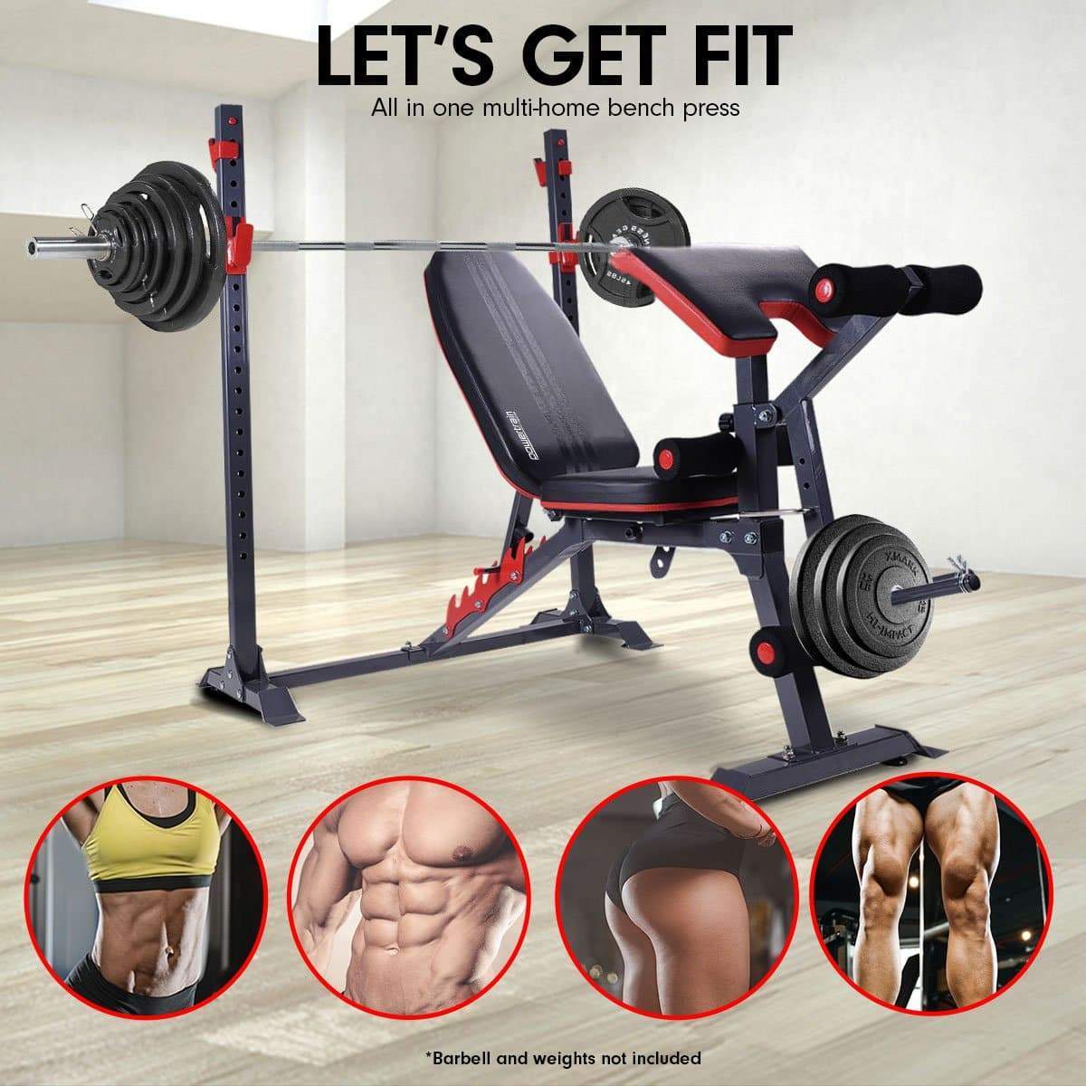 Powertrain Home Gym Bench Press Incline Decline Preachers Curl