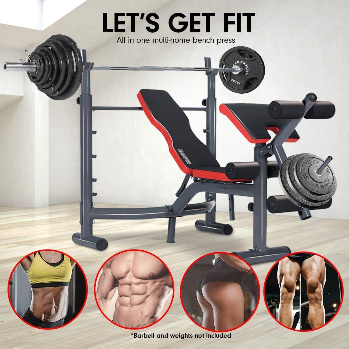 Powertrain Home Gym Bench Press Incline Decline Preachers Curl Exercise