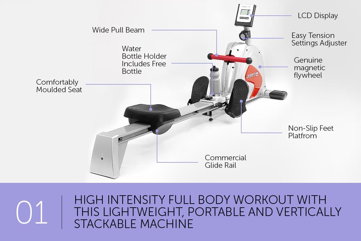 Powertrain Magnetic flywheel rowing machine