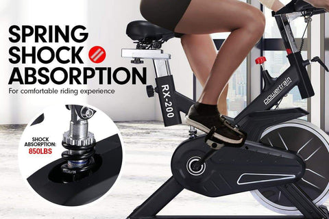 PowerTrain RX-200 Exercise Spin Bike Cardio Cycle - Black