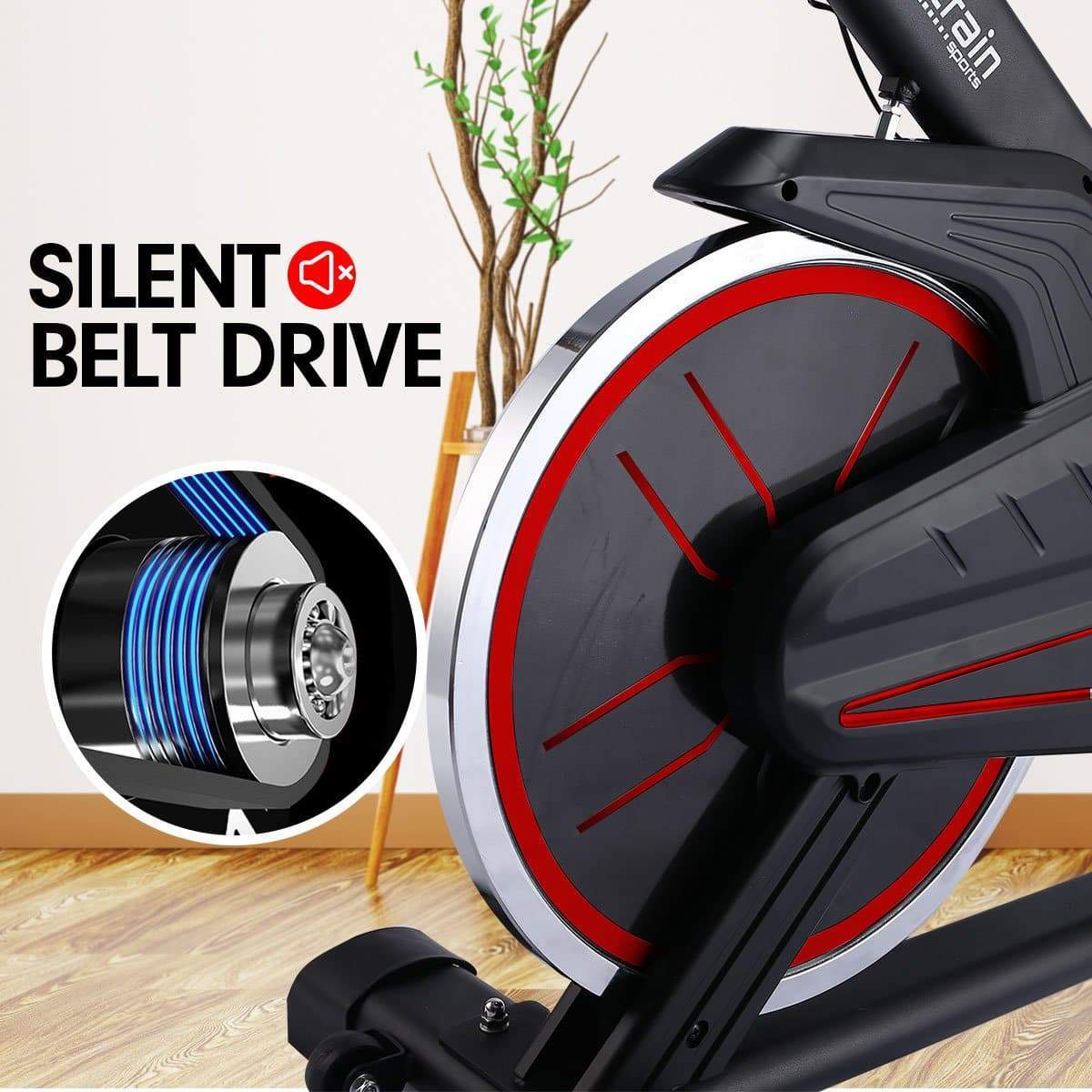 PowerTrain RX-200 Exercise Spin Bike Cardio Cycle - Red