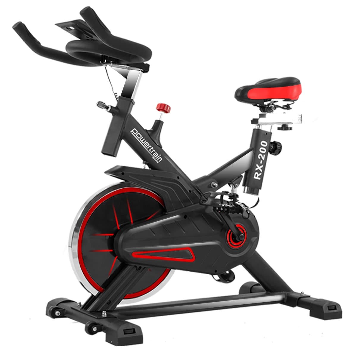 PowerTrain RX-200 Exercise Spin Bike Cardio Cycle - Red