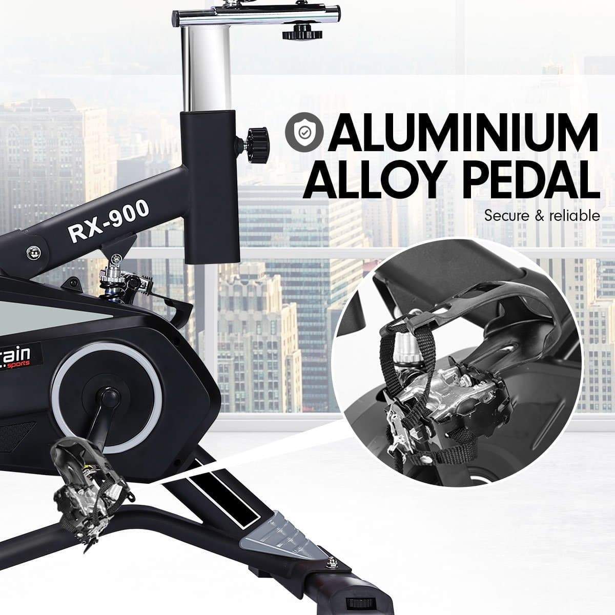 PowerTrain RX-900 Exercise Spin Bike Cardio Cycle - Silver
