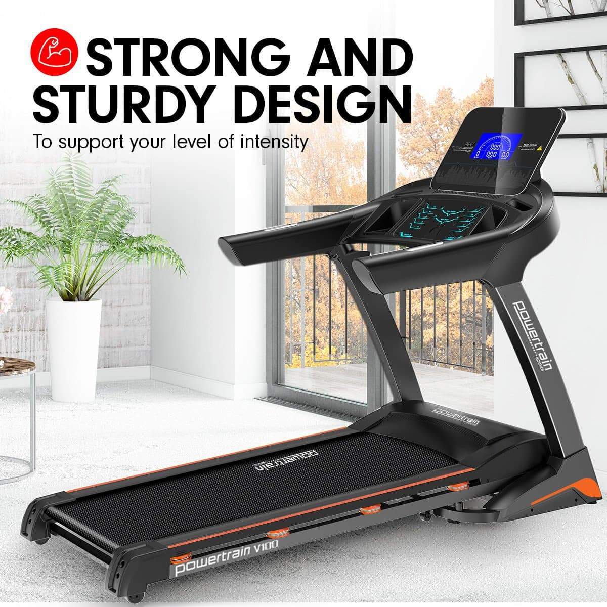 PowerTrain Treadmill V100 Cardio Running Exercise Fitness Home Gym