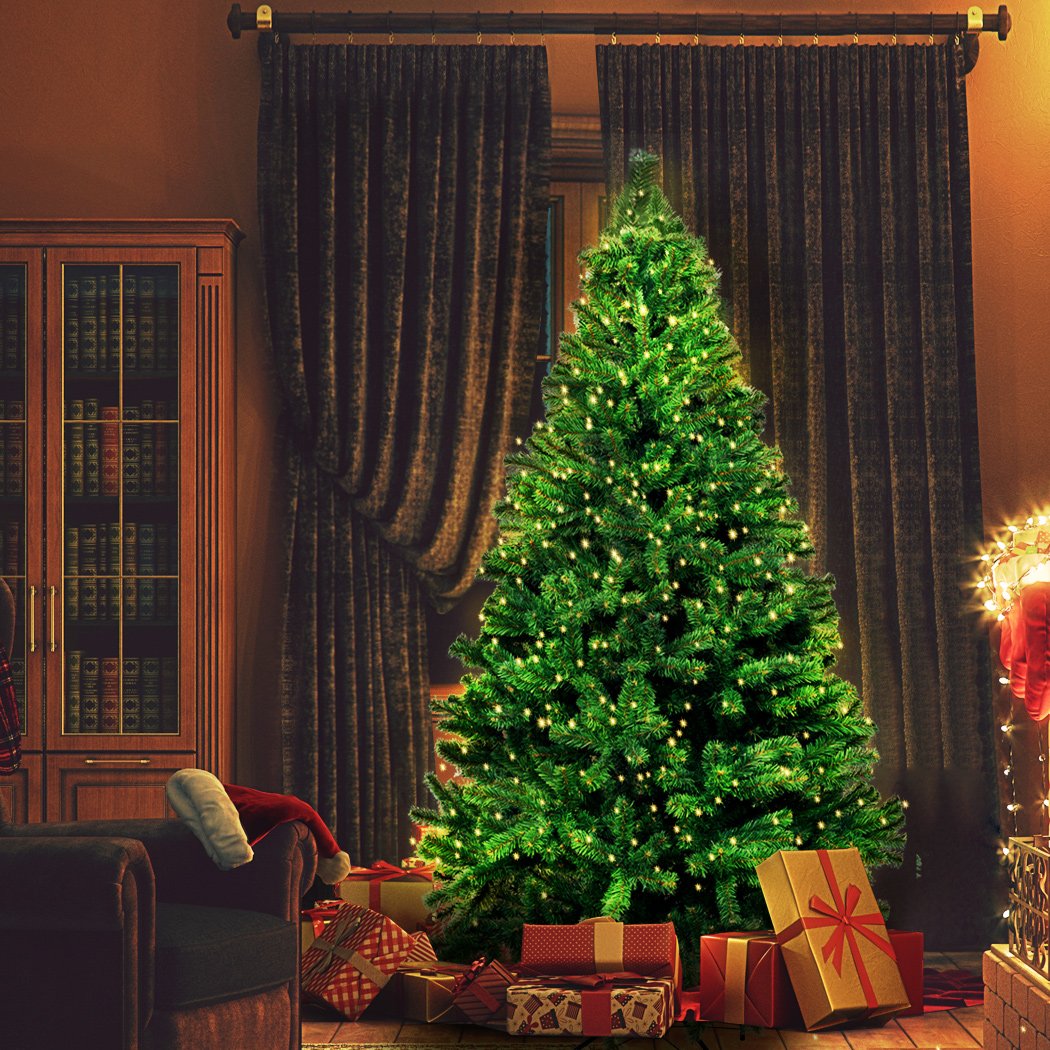 Christmas Pre-Lit Christmas Tree 1.5M 5Ft Xmas Home Garden Decor Warm LED Lights