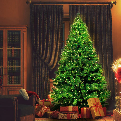 Christmas Pre-Lit Christmas Tree 1.8M 6Ft Xmas Home Garden Decor Warm LED Lights