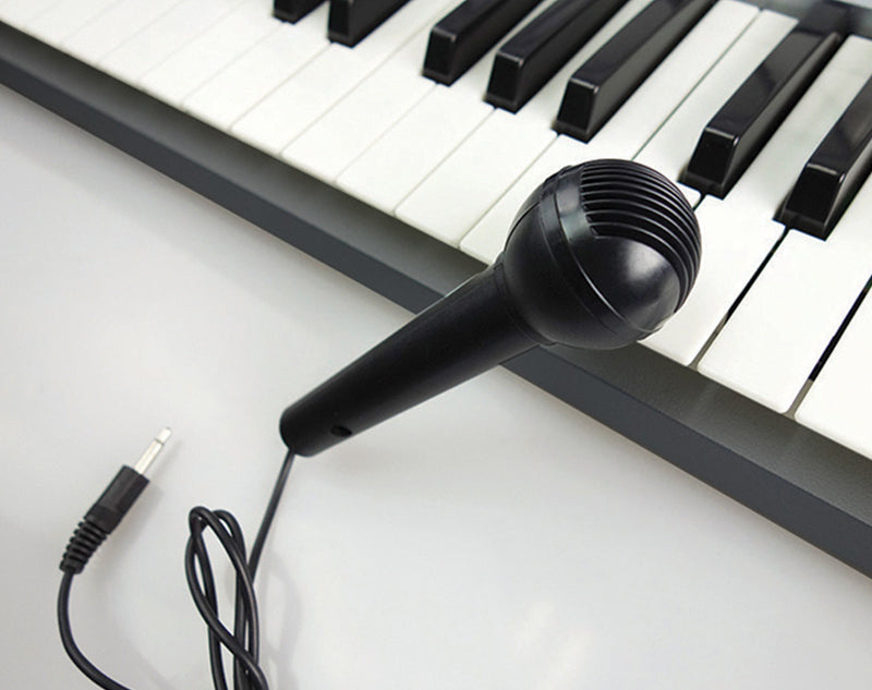 Precision Audio 61 Key Full Size Electronic Keyboard Lcd Screen Wired Microphone