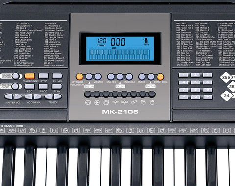 Precision Audio 61 Key Full Size Electronic Keyboard Lcd Screen Wired Microphone