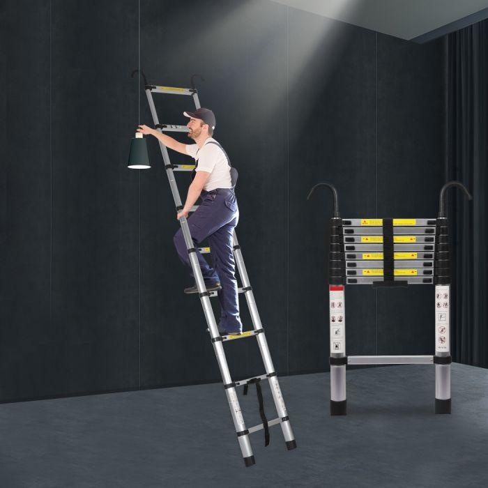 Premium aluminium alloy 2.6M Telescopic Aluminium Ladder
