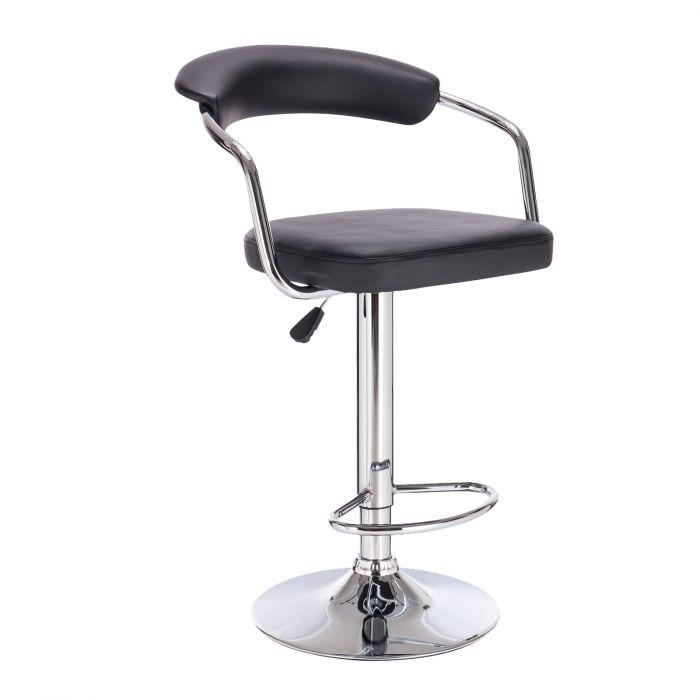 sc0f - Premium PU leather Adjustable Barstool - Black