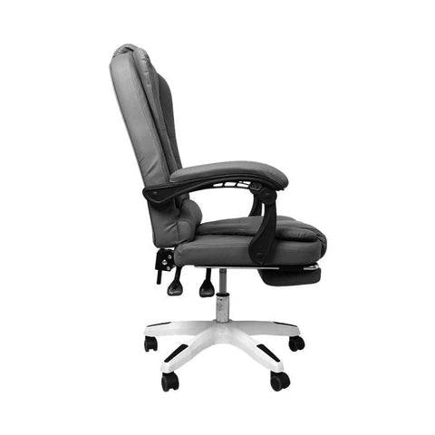 Premium PU leather Gaming Office Chair Executive Footrest-Grey
