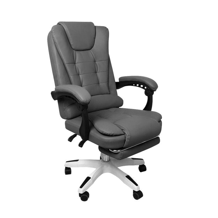 Premium PU leather Gaming Office Chair Executive Footrest-Grey