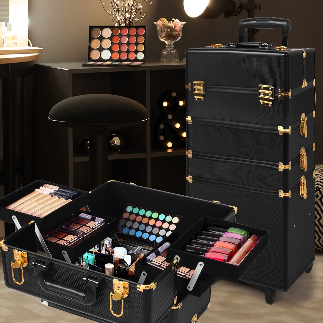 Makeup case Professional Makeup Cosmetic Storage Box 7 in 1