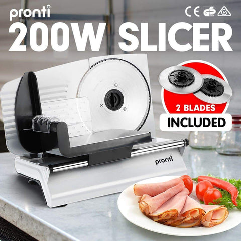 Pronti Deli and Food Electric Meat Slicer 200W Blades