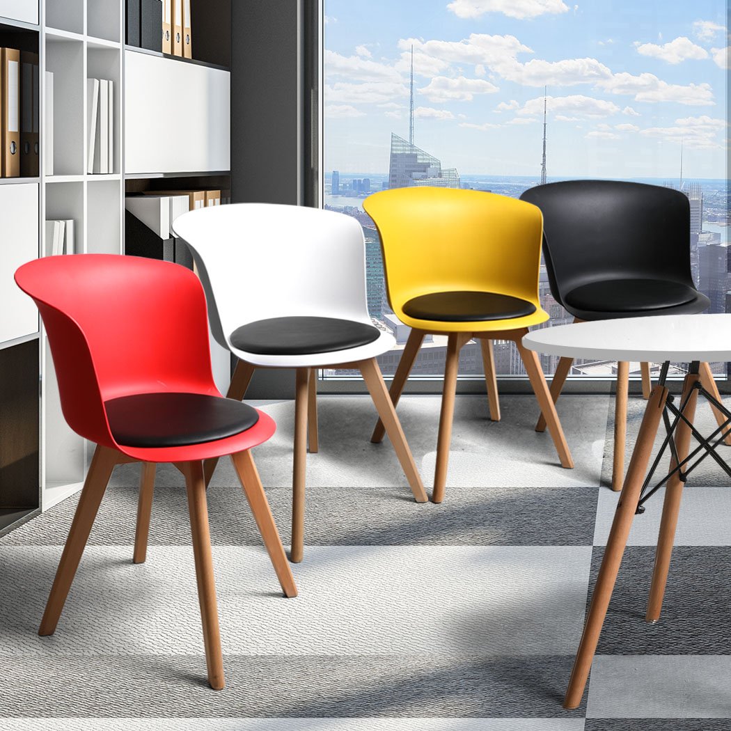 office & study PU Leather 4Pcs Office Meeting Chair Set