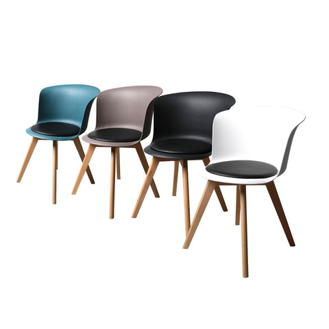 office & study PU Leather 4Pcs Office Meeting Chair Set -Black / White / Brown / Blue