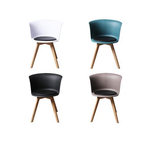 PU Leather 4Pcs Office Meeting Chair Set -Black / White / Brown / Blue