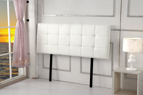 Bedroom PU Leather Double Bed Deluxe Headboard Bedhead - White