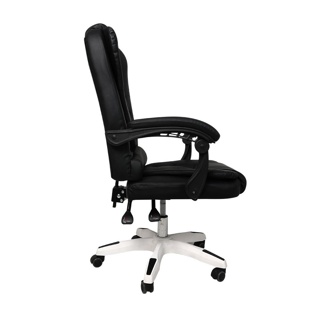 office & study Pu Leather Executive Racer Recliner Office Chair Black Without Footrest