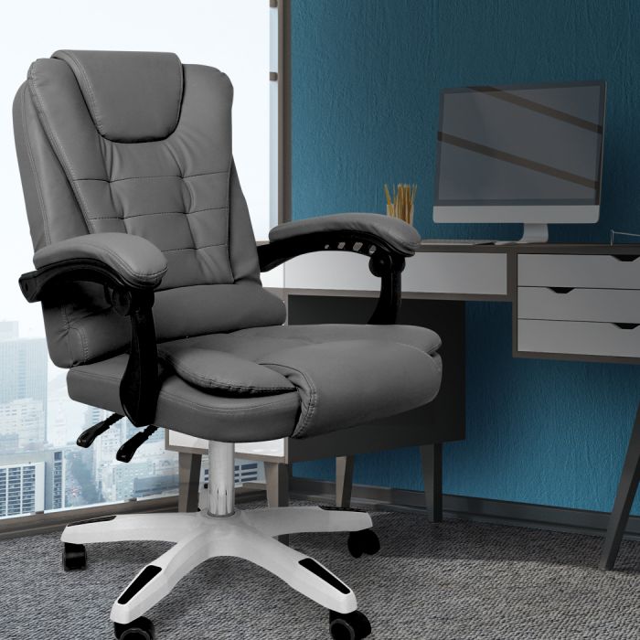 PU leather Gaming Office Chair Executive Recliner-Grey