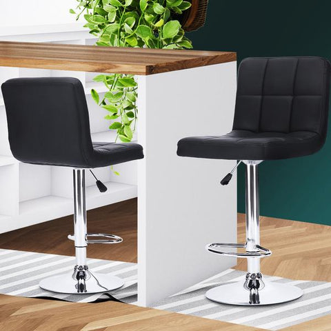 dining room PU Leather Metal Industrial Black Bar Stools