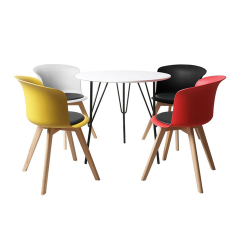 office & study PU Leather Office Meeting Chair set with round table