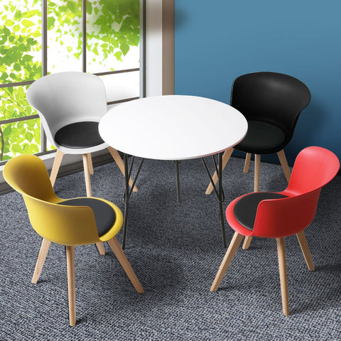 PU Leather Office Meeting Chair set with round table