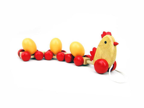 toys for infant Pull-A-Long Chicken W 3 Eggs