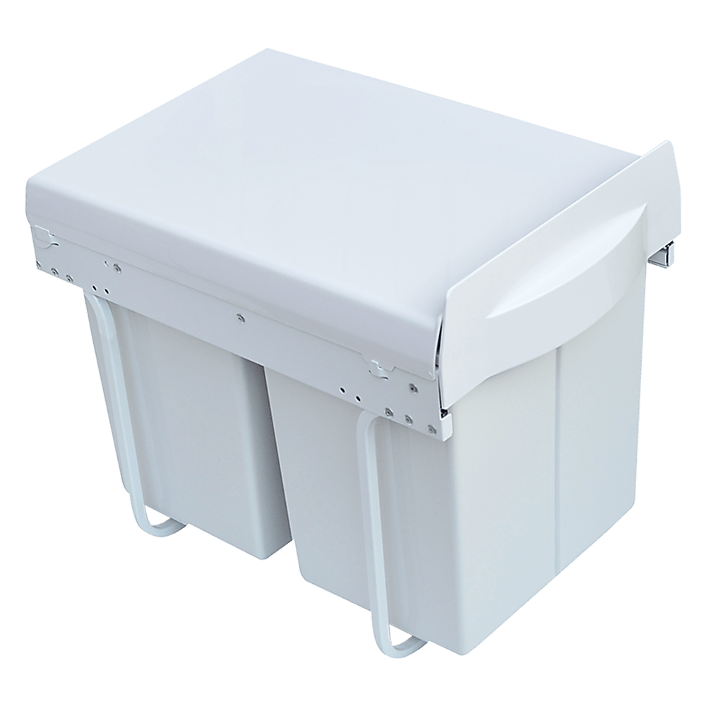 Pull Out Bin Kitchen Double Dual Slide Garbage Rubbish Waste 2X20L