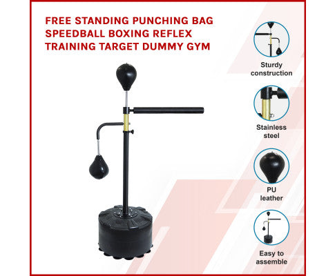 Punching Bag Reflex Training Target Dummy Gym Black