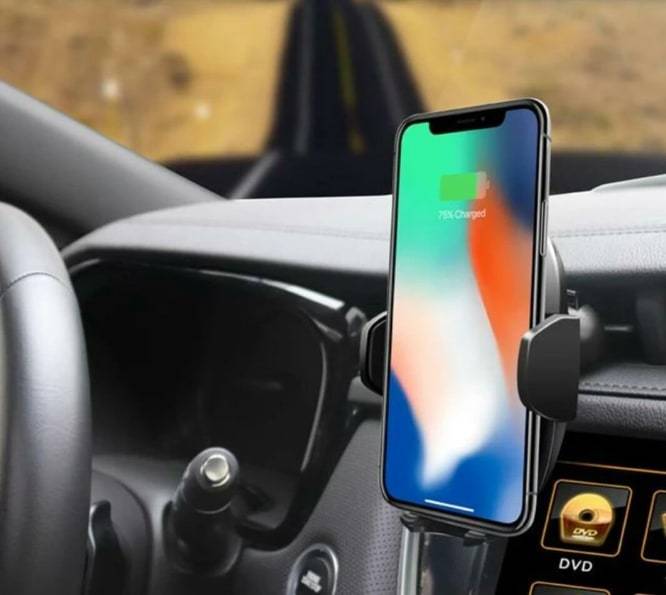 electronics Qi Wireless Car Charger Phone Holder Red