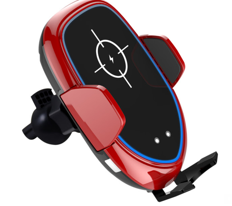 electronics Qi Wireless Car Charger Phone Holder Red