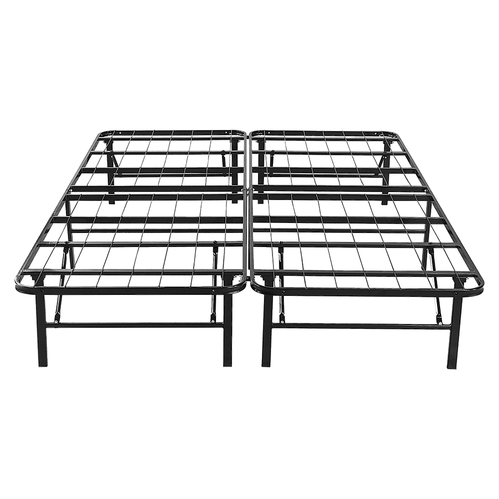 Queen Folding Metal Bed Frame Storage Platform Mattress Base