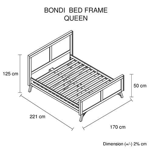 Bedroom Queen Size Bed Frame Wooden Ozzy Colour