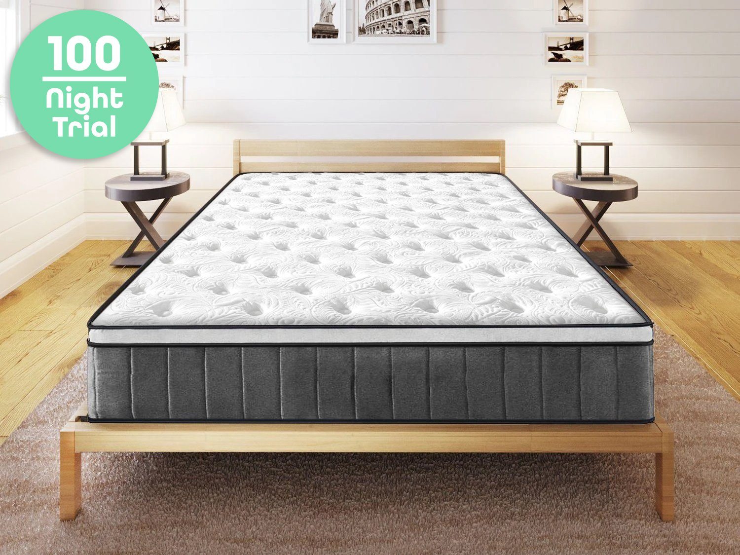 bedding Queen Size Cooling Gel Tri-Foam Spring Euro Mattress