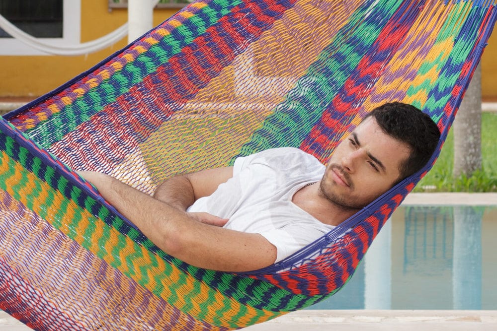 Queen Size Outdoor Cotton Mexican Hammock in Mexicana Colour