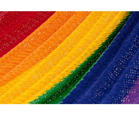 Hammock Queen Size Outdoor Cotton Hammock in Rainbow
