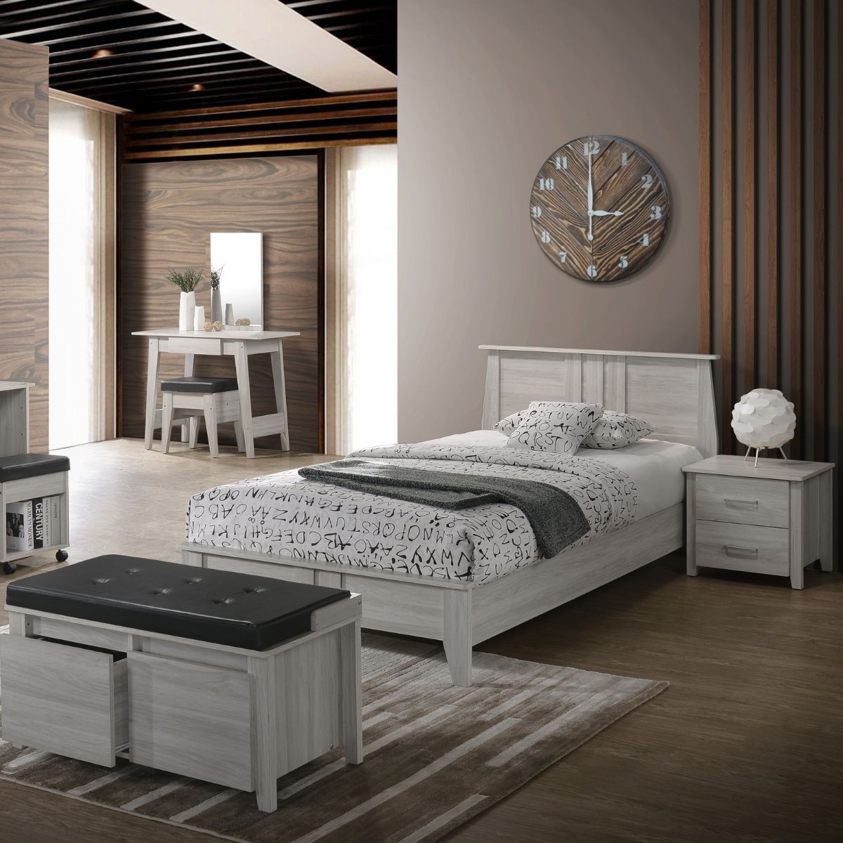 Furniture > Bedroom Queen Wooden Bed Frame Base