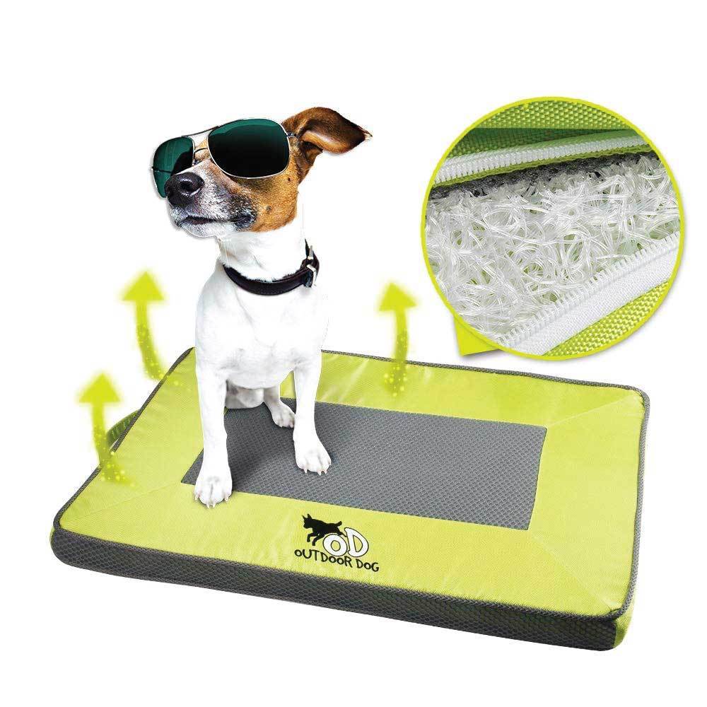 Quick-Dry Green Outdoor Dog Mat - Pet Cooling Pad L Size