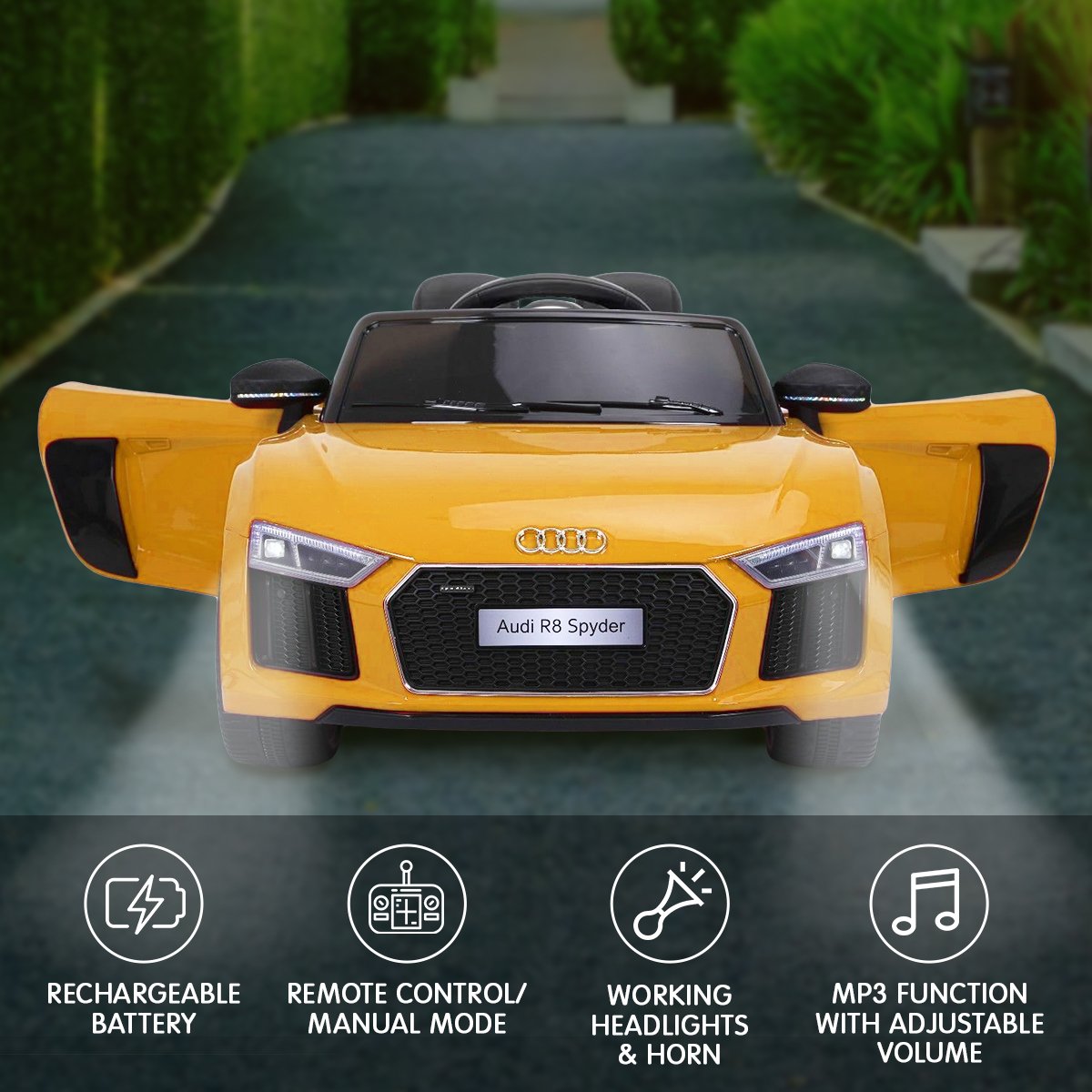outdoor toys R8 Spyder Audi Licensed Kids Electric Ride On Car Remote Control YL