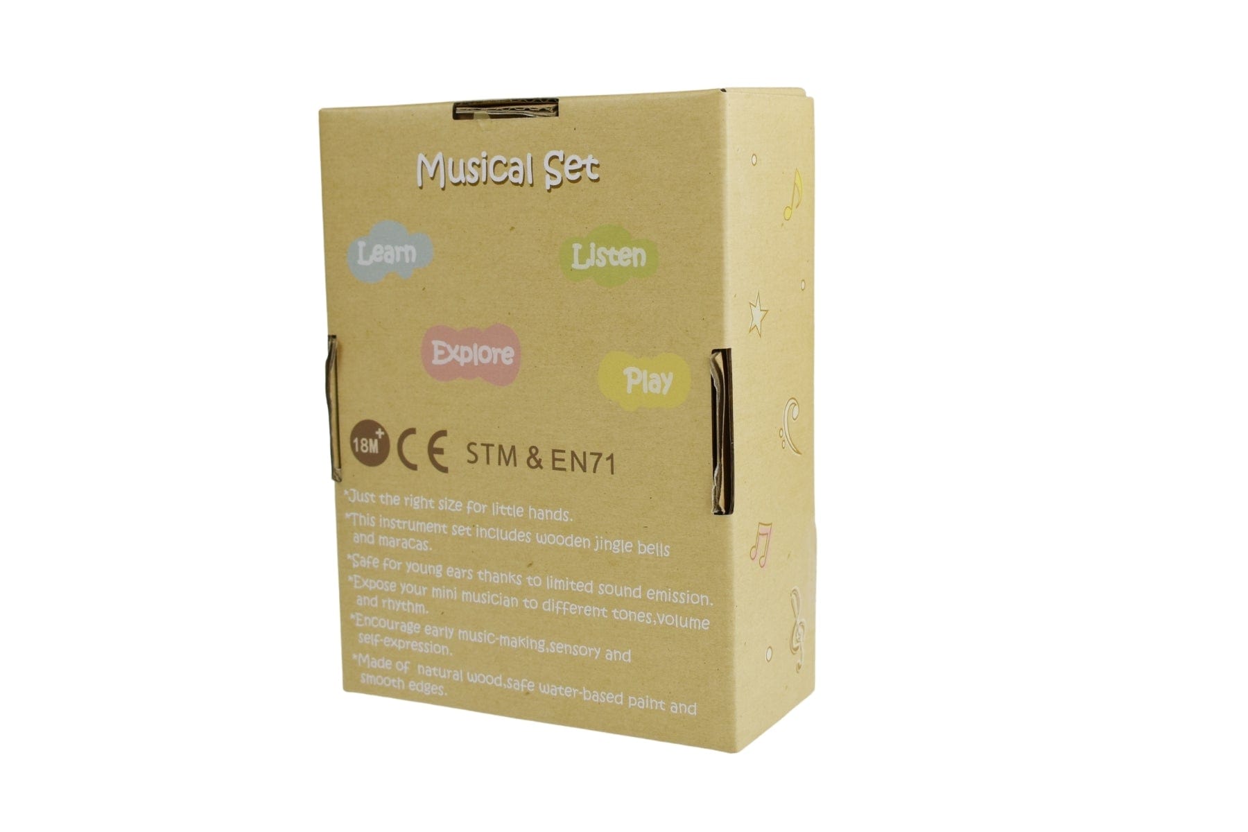 Rabbit Wooden Maraca & Bell Stick Set