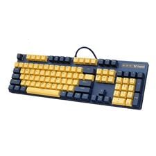 RAPOO V500 Pro Backlit Mechanical Gaming Keyboard Spill Resistant Metal Cover Yellow Blue LS