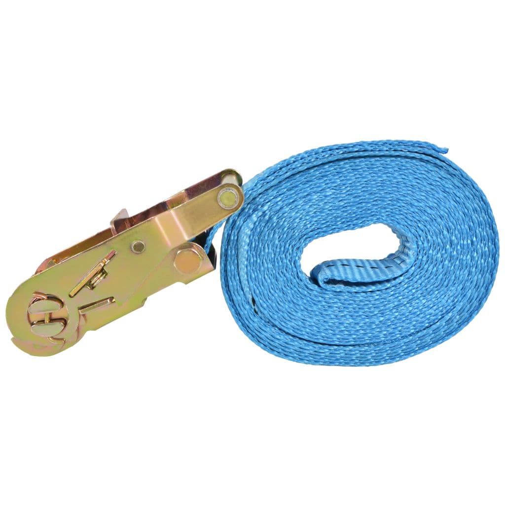 vidaxl20- Ratchet Tie Down Straps 4 pcs 2 Tonnes 6mx38mm Blue