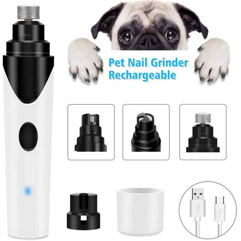 Rechargeable Electric Pet Nail Grinder and Claw Filer Trimmer for Dogs and Cats